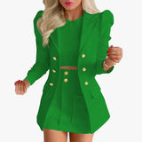 Crocheted Flower Printed Elegant Graceful Commute Slim-fit Suit