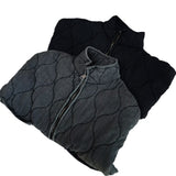 Solid Color Collar Zipper Large Pocket With Long-Sleeved Cotton Coat Water-Washed Cotton