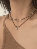 2pcs Y2K Beaded Necklace- Outfit