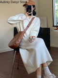 Elegant Sweater Dress Women Winter Fashion Hooded Design Occasion Long Dress Casual Long Sleeve Party Knitted Dress