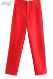 Women Pants High waist Pants Black White Pink Casual Trousers Woman Summer Fashion Trouser Funky Streetwear