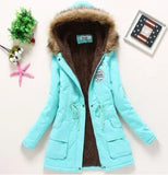 winter military coats women cotton wadded hooded jacket medium-long casual parka thickness plus size XXXL quilt snow