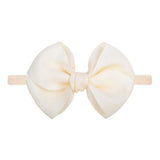 1piece Solid Colors Bowknot Baby Headband For Girls Nylon Elastic Hair Bands Handmade Turban Headwear Hair