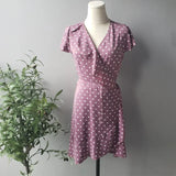 Summer Polka Dot Wrapped Dress V Neck Ruffles Sexy Mini Dress Slim Bodycon Vacation Beach Smocks Korean
