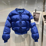 2022 Winter New Arrival O Neck Slim Waist Short Jacket Women Cotton Coat Streetwear