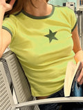 Star Printed Ringer Crop Top- Outfit
