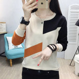 Long Sleeve White T Shirt Women Patchwork Vintage Loose Basic Tshirt Korean Style Streetwear T-shirt Autumn Winter