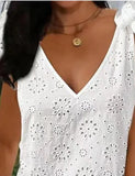Summer Temperament Embroidery Hollow Dress
