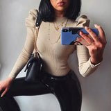 Spring Winter Women Sexy Bodysuit Casual Bodycon Solid Knitted Black Bodysuits Body For Women