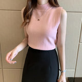 Zingj New Summer Bottom Sweater Xia Slim, Thin Sweater, Sleeveless Knitted Sweater, Put On A