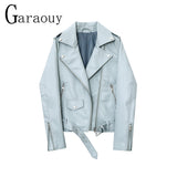 2022 Spring Autumn Pu Faux Leather Jacket Women Purple Zipper Slim Short Biker Jackets Coat Female Outwear Veste Femme