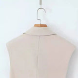 Temperament Casual Suit Vest Suit 2025 Summer Sleeveless Wrap Wearing Short-Carved Vest Folded Trousers