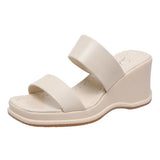 Zingj New Korean Version Of Transparent With Waterproof Table Square Head Slippers Women's Slope With Crystal Pvc Beach