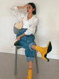 Waist Jeans Women Harem Pants Korean Style Outfits Casual High Street Denim Trousers Pantalon Femme Vintage