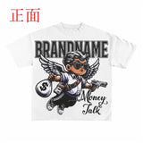 T-Shirt Men's Gothic Graphic Printing T-Shirt With Cotton Round Collar And Oversized Short Sleeves On The Street Of