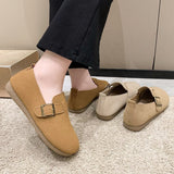 Zingj 2024 New Retro Bean Shoes Women's Flat Casual Pedal Soft Sole Fashion Single Shoes-Outfit