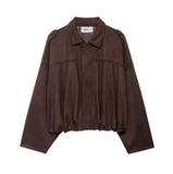 Spring Pilot Jacket Bat Sleeve Zipper Loose Tuffen Jacket Women's Casual