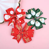 PC Christmas Hair Bow Clips Hair Swallowtail Bows Baby Girl Kids Hair Clips Boutique Bow Clips for Women Hair