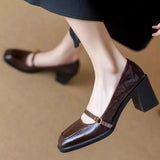 Autumn 2025, The New French Retro Wind Shallow Square Head Single Shoes Temperament High Heel With Mary Jane Women's