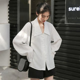 Winter Women Vintage Lantern Sleeve Shirt Blouses Single Breasted Blouse Female Loose Shirts