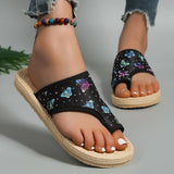 Zingj Size Slippers Female 2024 Summer Butterfly Print Set Toe Light Bubble Bottom Outside Wear Casual Beach Women's