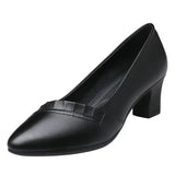 Head Shallow Mouth Mother Shoes Soft Sole Leather Shoes In The Elderly Heel Single Shoes Spring And Autumn Women's Shoes Work