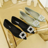 Bottom Water Drill Bean Single Shoes Women 2025 Spring And Autumn New French Sense Granny