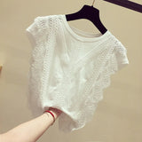 Clothing Plus Size Solid Shirt Summer 2020 Womens Tops and Blouses Lace Patchwork