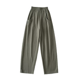 Zingj Trendy Women's Wear High Street Leisure Sports Pants New Fashion Temperament Straight Tube High Waist Wide Leg Pants In Spring And