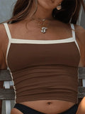 Contrast Trim Vintage Crop Cami Top-Outfit