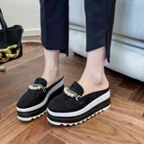 Mm Large Size Sandals Women's Shoes 41 A 42 Summer Fat Feet Ya New Baotou Lazy Shoes Fairy Wind Bead