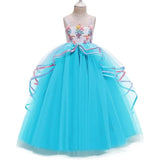 Unicorn Dress for Girls Flower Appliques Ball Gown Little Girl Princess Dresses Elegant Party Costumes Children