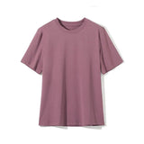 2022 Summer Casual Solid V-Neck T-shirt Women Knitted Cotton Basic Short Sleeve Tops Female Soft White Tee Shirt