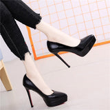And Autumn 12 Cm High Heel Waterproof Shoes Children's Patent Leather Women's Shoes 2025 New Spring And Autumn Single Shoes Women's