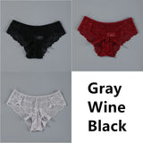 Sexy Women Lace Panties Underwear Seamless Transparent Panties Thongs Low Waist Hollow Briefs Solid Female Panty
