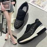 New Large Size Women's Shoes With Thick Glitter, Solid Color Cover, Breathable Feet, Light And High