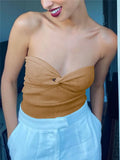 Knit Twisted Tube Top-Outfit