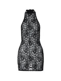 backless vintage lace mini dress with halter