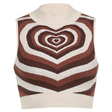 Tank Tops 2021 Plaid Printed Y2K Knitted Summer Harajuku Vintage Crop Tee Streetwear Aesthetic Cute Shirts