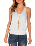 Summer Short Sleeve New Hot Pure Color Buffet Sleeveless Waist Knitted Leisure Vest