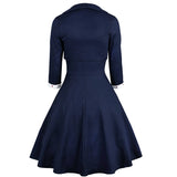 60s Two Pieces Set Women 2021 Autumn 3/4 Sleeve Polka Dot Print Vintage Rockabilly Pin Up Ladies Party dresses With Belt