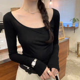 High-End Spicy Girls Thin Long-Sleeved T-Shirt Women's Early Autumn New Micro-Transparent Sunscreen