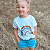 Kids T-Shirt Summer Short Sleeve Tops Tees Desert Colors Rainbow Baby Girls T Shirt Unisex Cotton Shirt Toddler