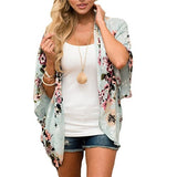 Casual Vintage Kimono Cardigan Ladies 2019 Summer Long Crochet Chiffon Kimono preto Loose flora printed Blouse