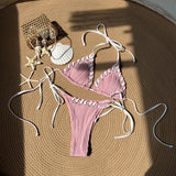 2024 New Small Fresh Sweet Individual Split Swimsuit Bikini