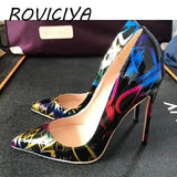 pointed toe ladies 12cm high heels women pumps shoes woman party wedding zapatos mujer sapato femin QP087