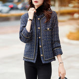 Fragrant Style Light Luxury Lady Lady Senior Sense Coat Long-Sleeved Autumn Winter Fashion New Women's Coarse