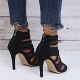Summer New European And American Women's Shoes 36-43 Fashion Temperament Rear Zipper Stiletto High Heels