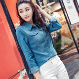 Shirt women 2019 Long Sleeve Slim Casual Vintage Elastic Ladies Denim Shirts Tops Blusas Feminina Woman Blouses and