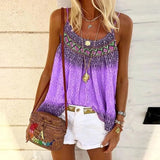 Spaghetti Straps O Neck Women's T Shirt Tops 2021 Fashion Print Casual Loose Solid Sleeveless Plus Size Ladies Vest T